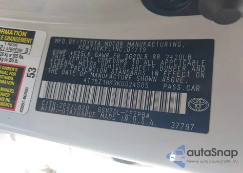 2019 Toyota Camry Xse V6 from USA, damaged, VIN 4T1BZ1HK3KU024505